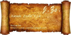 Junek Zsófia névjegykártya