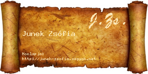 Junek Zsófia névjegykártya